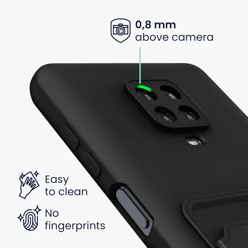 Miniatura 3 de kwmobile Funda compatible con Xiaomi Redmi Note 9S / 9 Pro / 9 Pro Max - Funda para teléfono TPU con tarjetero - Negro mate