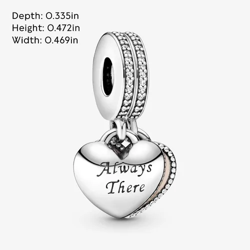 Miniatura 5 de Pandora Jewelry - Colgante de plata de ley con forma de corazón con circonita cúbica