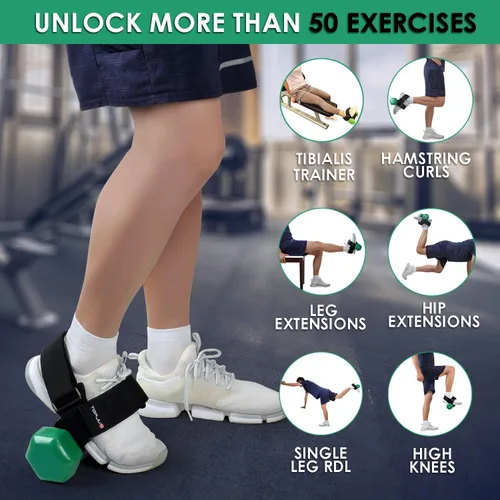 Miniatura 2 de Accesorio Original para Pie de Mancuerna, Entrenador de Tibial, Pesas de Tobillo Ajustables, Correas de Tobillo para Levantamiento de Pesas, Negro