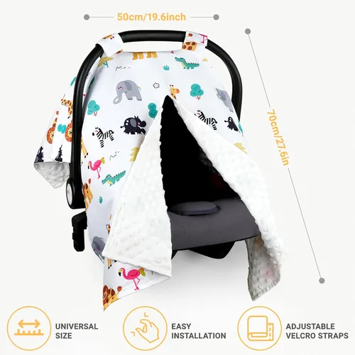 Miniatura 3 de Metplus Funda para asiento de coche 2 en 1 para bebé, toldo para asiento de coche para bebés, funda de lactancia multiuso para mamá, fundas