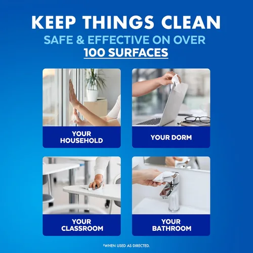 Miniatura 5 de Lysol Toallitas desinfectantes, esenciales para dormitorio, toallitas de limpieza antibacterianas multisuperficie, para desinfectar y limpiar, lino