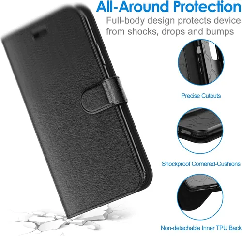 Miniatura 7 de JETech Funda tipo cartera para iPhone 11 de 6.1 pulgadas, a prueba de golpes, de piel sintética, magnética, con tarjetero y función de soporte, Negro