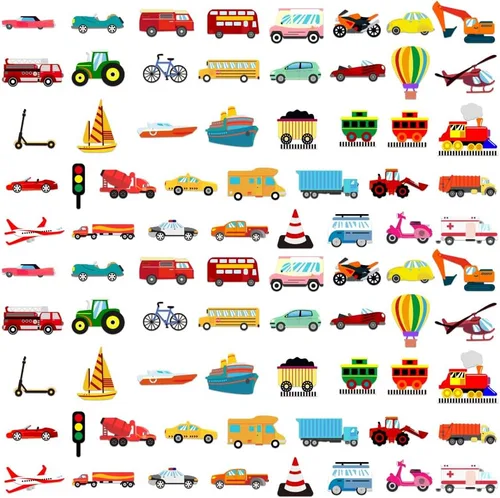 Miniatura 13 de BEUNITONE Juego de 40 piezas de tablero de fieltro de transporte para automóvil, juego de tablero de historia de fieltro colorido para narración