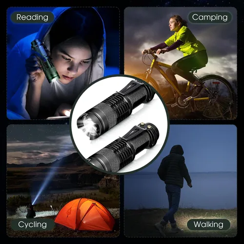 Miniatura 7 de Fumete 20 Piezas Linterna LED Mini 3 Modos Antorcha Táctica Pequeña Resistente al Agua Linterna de Bolsillo con Enfoque Ajustable Linterna Tipo