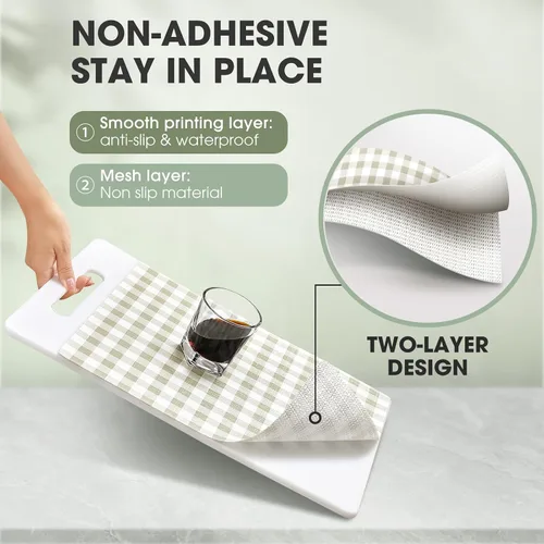 Miniatura 2 de Forro antideslizante para cajones y estantes, no adhesivos, grueso, agarre fuerte, impermeable, lavable, protege los estantes del aparador, armarios
