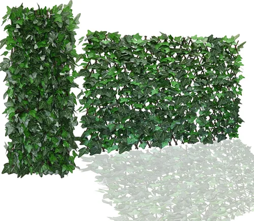 Miniatura 13 de Pantalla de Privacidad Expandible para Balcón Patio Exterior, Panel Decorativo de Cercado de Hiedra Artificial, Setos Artificiales