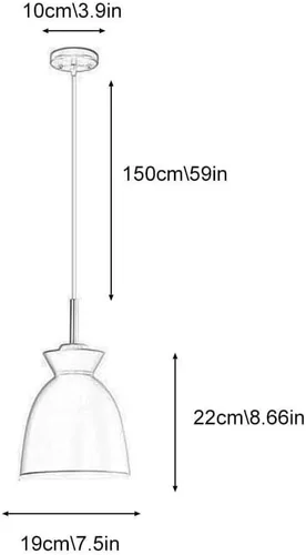 Miniatura 3 de Modern Minimalist Bell Metal Pendant Light Fixture Wood Accent, Small Hanging Lamp for Dining Room Kitchen Island Bedroom Bedside Cafe, Adjustable