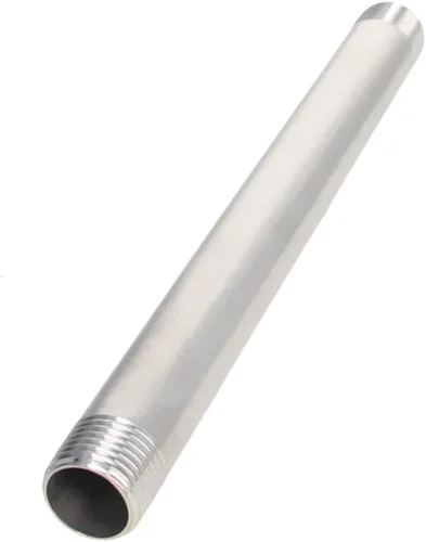 MroMax 1 Uds. G1/2 201 Accesorios de tubería de acero inoxidable G1/2 X G1/2 rosca masculina Tubería redonda 7.874 in de longitud Tubo recto para