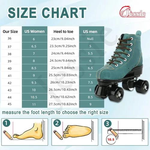 Miniatura 6 de jessie Patines de ruedas para mujer, de doble fila, para exteriores e interiores, patines ajustables para mujeres, hombres, niños y niñas