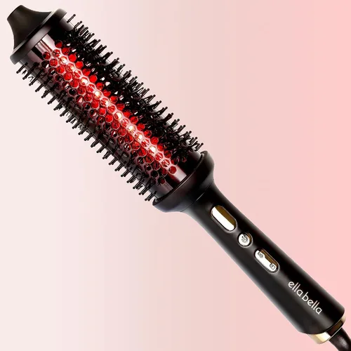 ELLA BELLA® - Cepillo térmico redondo térmico con infrarrojo • Cabello seco solo • Cepillo de pelo caliente de iones negativos • Volumizador y