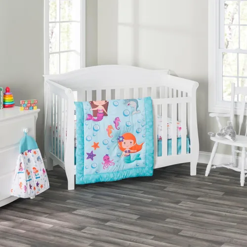 Miniatura 8 de EVERYDAY KIDS Juego de cama de 4 piezas para cuna de niños - Tren Choo Choo - Incluye edredón, sábana ajustable, volante antipolvo y apilador