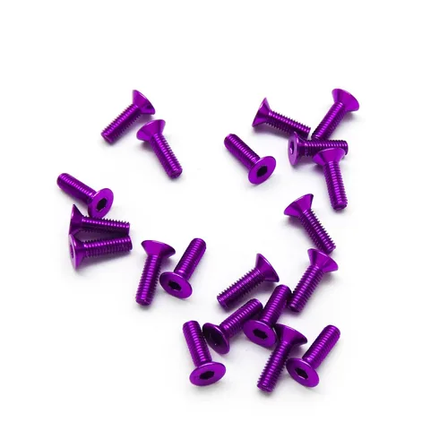Miniatura 17 de 20 tornillos avellanados M3 6063 de aluminio hexagonal (colores anodizados) (0.236 in, 0.394 in, 0.630 in, 0.787 in) (M3 x 0.236 in, negro)