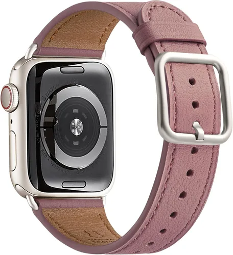 Miniatura 15 de MNBVCXZ Correas de cuero compatibles con Apple Watch para mujeres, correa de repuesto genuina para iWatch Series 11 10 9 8 7 6 5 4 3 2 1 SE 3 SE 2