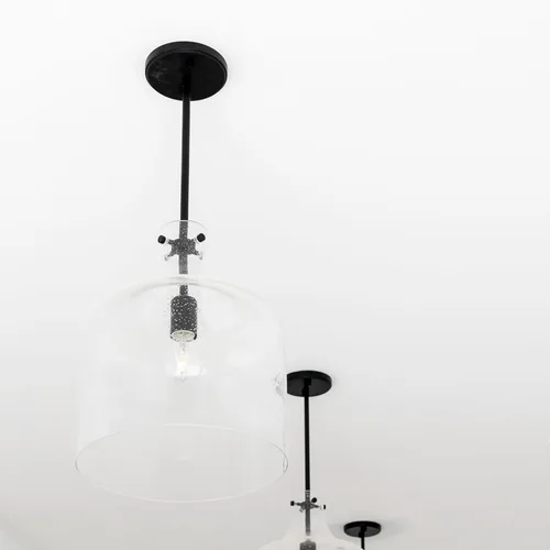 Miniatura 5 de HomePlace Lighting 325712MB Crawford - Lámpara colgante con tarro de vidrio transparente industrial/urbano, 1 luz de 100 vatios, 15 pulgadas de alto
