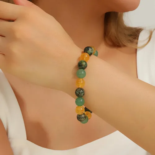 Miniatura 27 de Crystal Vibe Triple Protection Bracelet - 10mm Bead Bracelet for women men With Natural Stones of Tiger Eye Hematite and Black Obsidian - Healing