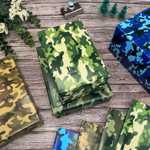 Miniatura 5 de Dtiafu Papel de regalo de camuflaje para hombres, niños y niños, papel de regalo del ejército para cumpleaños, día de los veteranos, papel de regalo
