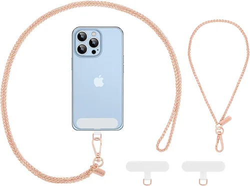 Miniatura 7 de MoKo Cordón cruzado para teléfono, correa de muñeca y cordón cruzado para teléfono con longitud ajustable, correa para iPhone y Samsung, con 2 Blanco