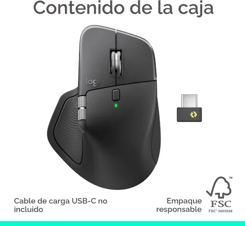 Miniatura 12 de Logitech MX Master 4, ratón inalámbrico ergonómico con retroalimentación háptica de rendimiento avanzado, desplazamiento ultrarrápido, carga USB-C