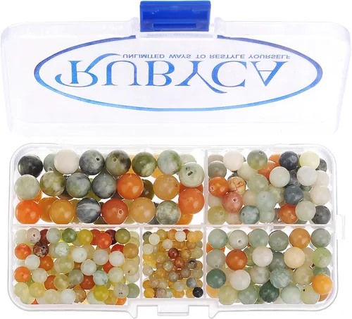 Miniatura 20 de RUBYCA Natural negro lava piedras preciosas redondas sueltas cuentas organizador caja de plástico fabricación de joyas mezcla tamaños