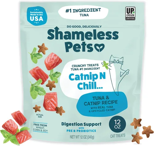 Miniatura 7 de Shameless Pets Golosinas para gatos con Catnip y pollo para la salud digestiva, crujientes
