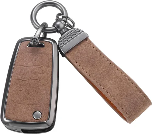 Miniatura 21 de YO&YOYE Funda compatible con llavero Chevy con llavero de piel para Chevrolet Equinox Malibu Cruze Camaro Tahoe Silverado Traverse Blazer Sonic