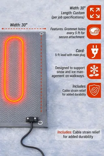 Miniatura 5 de RHS - Alfombrilla para derretir nieve, diseño de espiga antideslizante, color gris, alfombrilla para exteriores, evita la formación de hielo