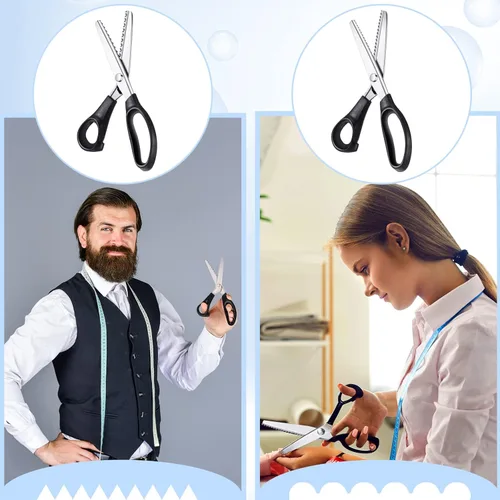 Miniatura 6 de Amylove Tijeras de entintar para cortar tela festoneadas de 0.197 pulgadas, tijeras dentadas de fieltro de 0.197 pulgadas para manualidades, corte