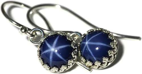 Miniatura 7 de Pendientes colgantes de corona de zafiro azul creado