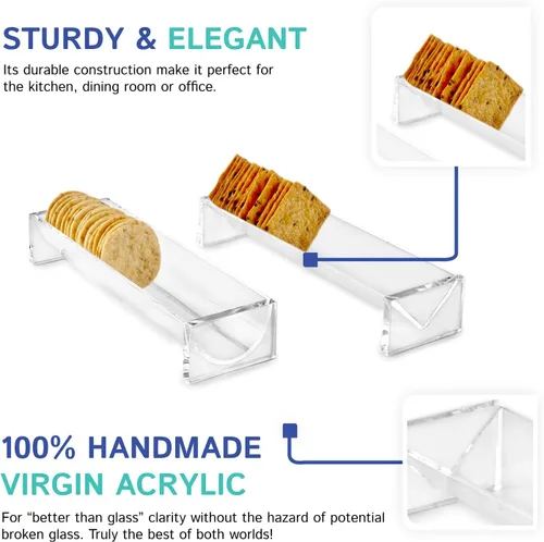 Miniatura 5 de Huang Acrylic Juego de bandejas transparentes para queso y galletas (juego de soporte para galletas)