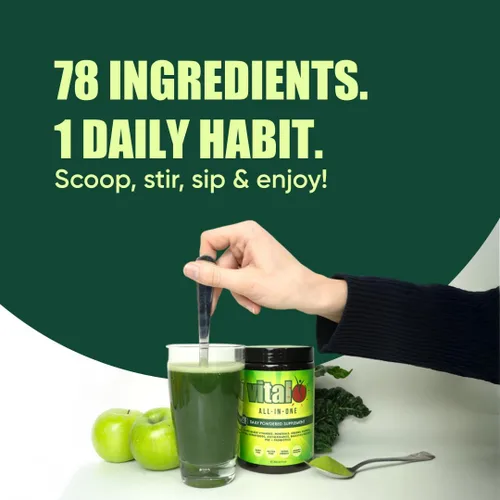 Miniatura 5 de Vital Suplemento de salud diario todo en uno, paquetes de 0.35 onzas, paquete de 30 Natural Greens Superfood Powder for Energy & Health, Super