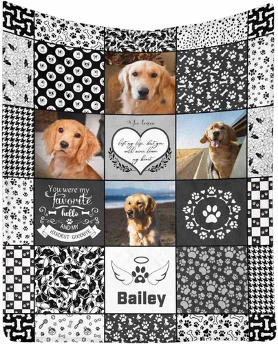 Miniatura 40 de Manta personalizada con foto de perro, mantas con imagen personalizada para amantes de los perros, manta personalizada para regalos con mis propias