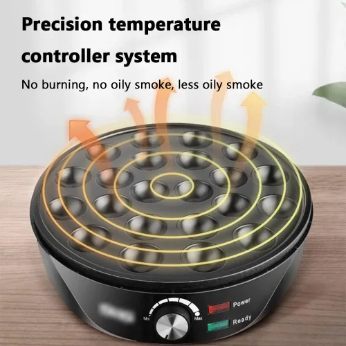 Miniatura 3 de Máquina eléctrica Takoyaki, Máquina de bocadillos domésticos Mini máquina Takoyaki de acero inoxidable, Máquina de pastel de pan para hornear gofres