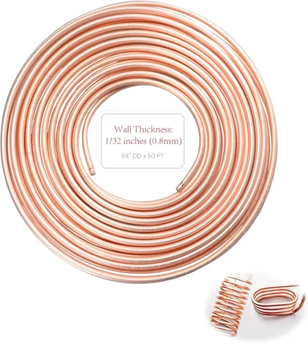 Miniatura 16 de Tubo de Cobre 99.9% 1,27 cm de diámetro exterior x 1,1 cm de diámetro interior 1,5 m, Pared del Tubo: 0,8 mm, Tubos Redondos Sin Costuras T2