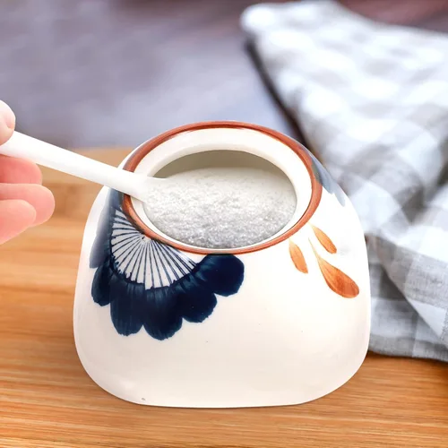 Miniatura 2 de Zerodeko Tarro de condimento de cerámica con cuchara de 10 onzas para cocina, contenedor de especias para sal, azúcar, pimienta, salsa