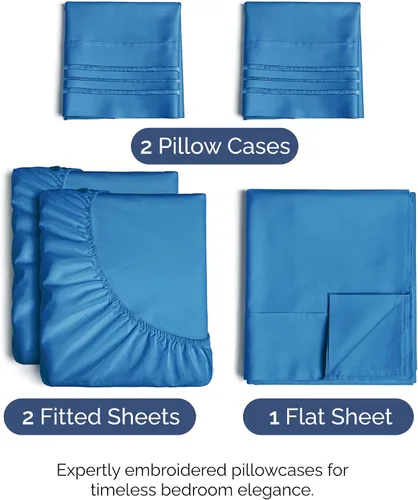 Miniatura 2 de Juego de sábanas de 5 piezas tamaño King dividido, cómodas, transpirables y refrescantes, ropa de cama de lujo de hotel para mujeres, hombres, 19