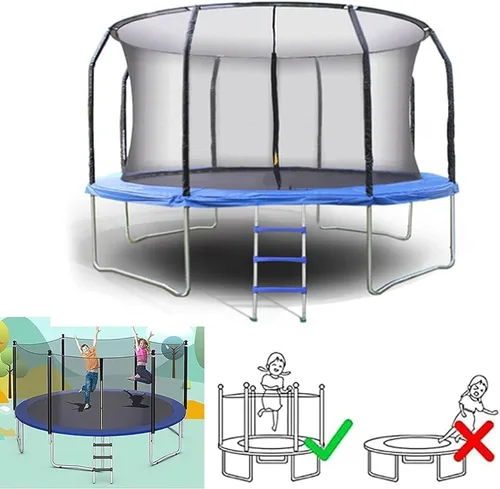 Miniatura 7 de Red de seguridad de repuesto para cama elástica, 12 pies, resistente a los rayos UV, malla envolvente con cremalleras y hebillas, se adapta a