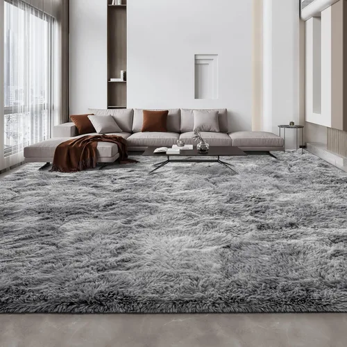 Miniatura 32 de Deerhoo - Alfombra de área, estilo shag, 4 x 6 pies, con teñido anudado, alfombra mullida y ultrasuave para sala de estar, alfombra de pelo