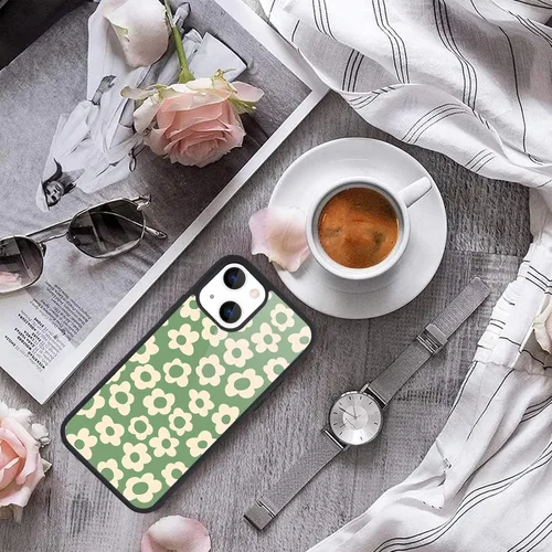Miniatura 3 de Funda compatible con iPhone 13 para niños y mujeres, diseño divertido de cara, parte trasera dura con negro, divertido y lindo patrón de arte