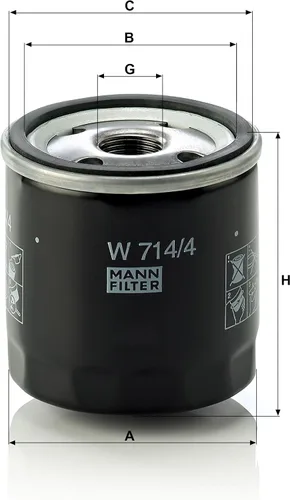 Miniatura 2 de Mann Filter Filtro de aceite giratorio W714/4