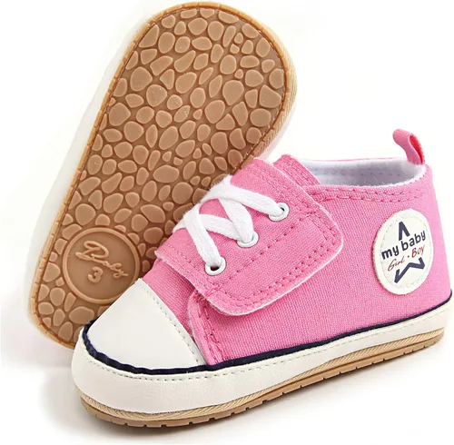 Miniatura 4 de GAISUMMI Unisex Baby Girls Boys Shoes Infant Canvas Sneakers Anti-Slip Rubber Sole Newborn Crib Shoes Toddler Outdoor Athletic First Walkers