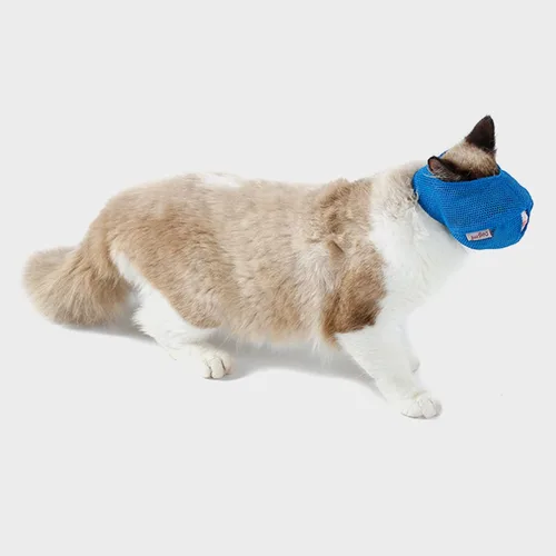 Miniatura 4 de Bozal de malla transpirable para gato, máscara de boca de gato, bolsa de restricción para aseo, antimordeduras, anti maullido, evita arañazos