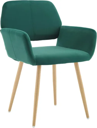 Miniatura 30 de KCC Sillas Pequeñas y Modernas con Brazos para Comedor 1 Pieza, Asiento Lateral Tapizado en Terciopelo de Mediados de Siglo Club para Invitados
