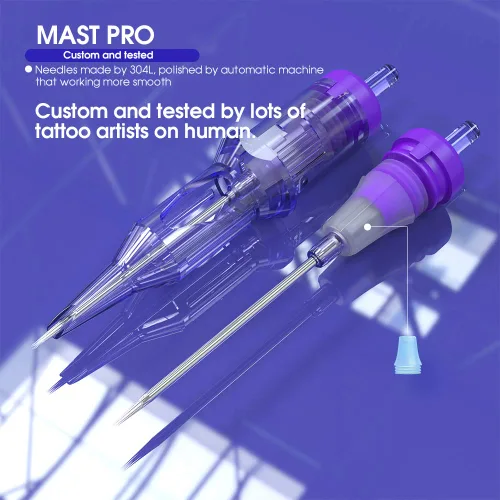 Miniatura 6 de Mast Pro Smp - Agujas de tatuaje profesionales 1 delineador redondo 0.010 in agujas para maquillaje permanente cuero cabelludo cabello 0801RL