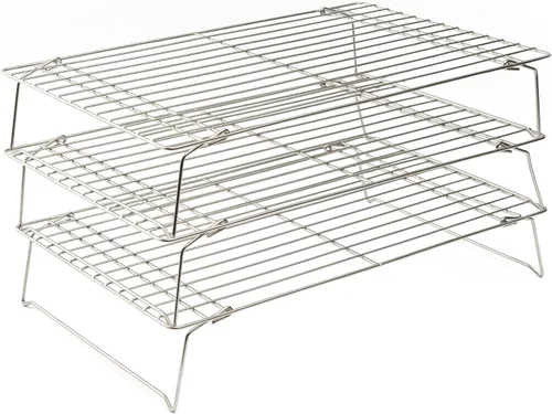 Ultra Cuisine Rejilla de enfriamiento resistente de 3 niveles, 16" x 10" para cocinar y hornear - Rejilla para hornear profesional de grado premium
