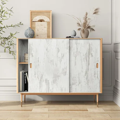 Miniatura 6 de VEELIKE 15.7" x 118" Papel pintado de concreto beige despegar y pegar, papel de contacto de concreto para encimeras impermeable, papel pintado