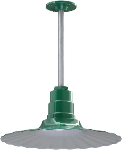 Miniatura 71 de Steel Lighting Co. Colgante Eagle Rock Lámpara montada en el techo Onda radial de 16 pulgadas vástago de 12 pulgadas Acero resistente