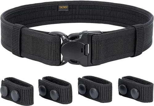 Miniatura 8 de TACNEX Cinturón de servicio con forro de gancho 4 soportes 2" de nylon de seguridad para oficial de policía y aplicación de la ley, cinturón