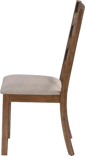 Miniatura 6 de Monarch Specialties I 1313 - Silla de comedor, 2 unidades, laterales, tapizada, cocina, comedor, tela, patas de madera, marrón, beige, transición