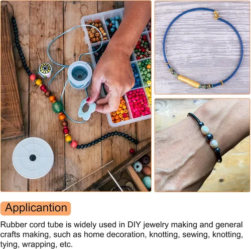 Miniatura 6 de HARFINGTON Tubo hueco de goma de 16 pies 1/8 pulgadas de diámetro y 1/16 pulgadas de orificio de silicona para hacer joyas, collares, pulseras