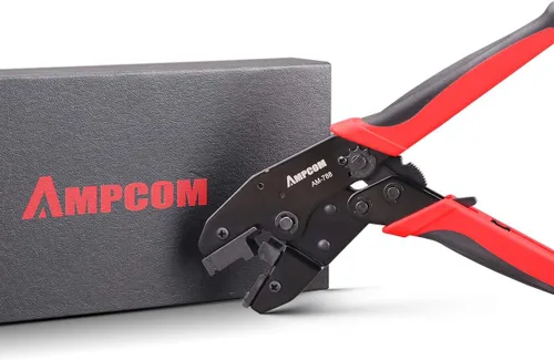 Miniatura 7 de AMPCOM Crimpadora de trinquete RJ45 de un solo paso para conector blindado Cat6A, Cat7
